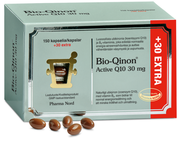 BIO-QINON Q10 30MG EXTRAPAKKAUS 150 + 30 tabl
