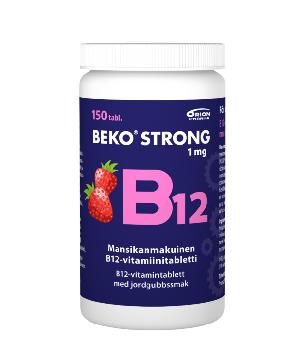 Beko Strong B12-vitamiini 1mg 150 purutabletti mansikka