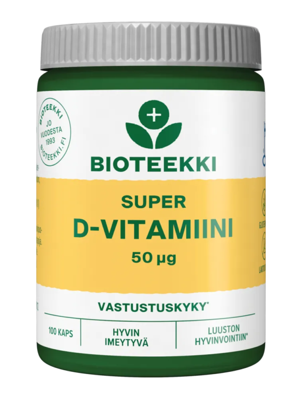 Bioteekki Super D-Vitamiini 50 ug 100 kaps
