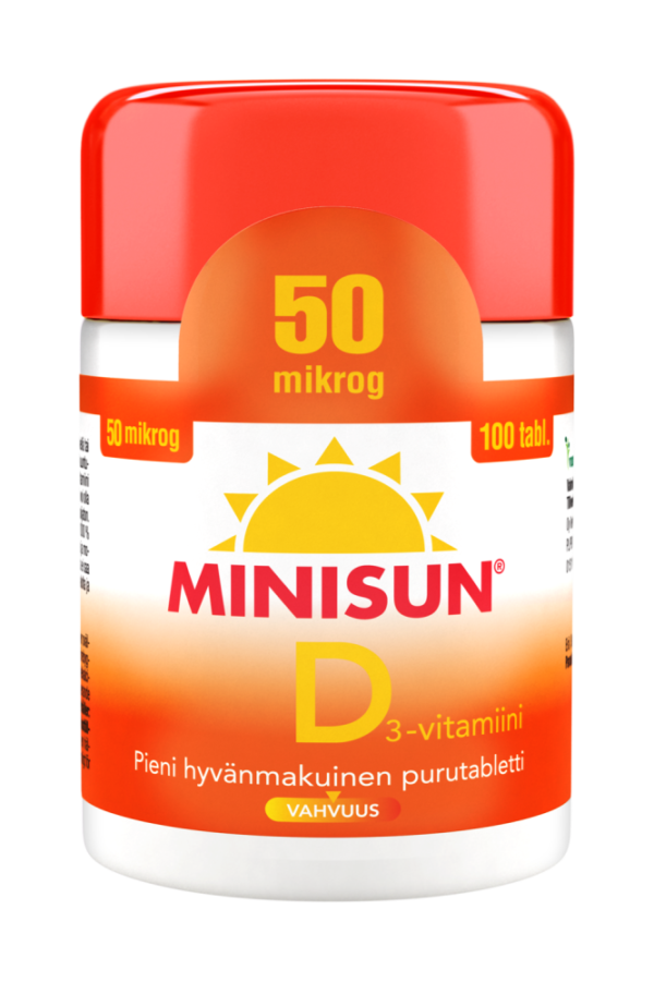 Minisun D-Vitamiini 50 mikrog 100 purutabl