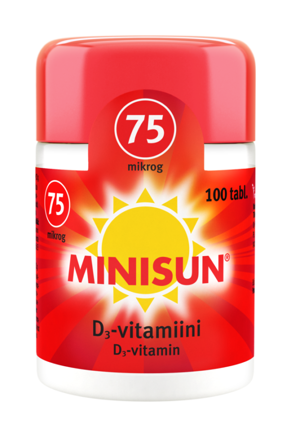 Minisun D-Vitamiini 75 mikrog 100 tabl