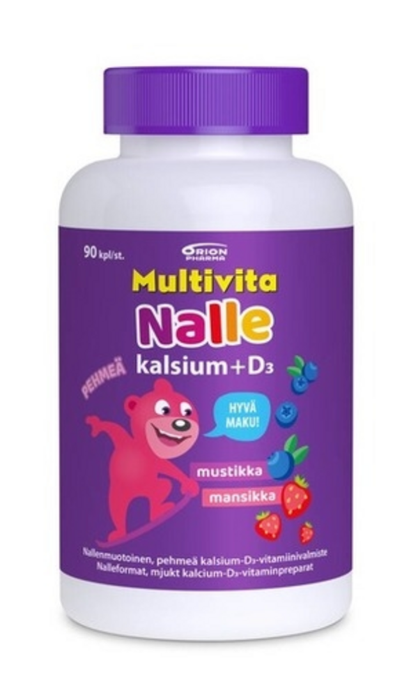 Multivita Nalle kalsium+D3 90 tabl 100mg/5mcg
