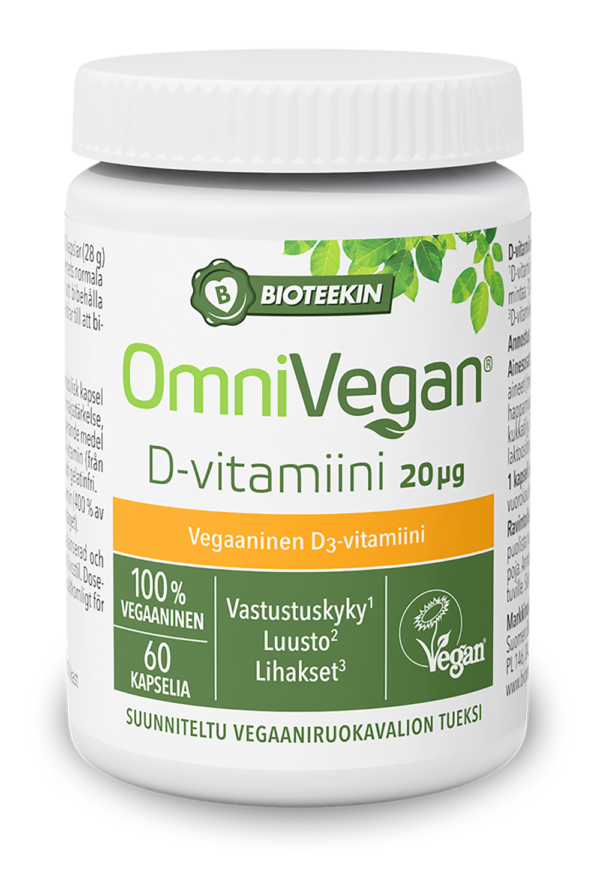 OmniVegan D-vitamiini 20 mikrog 60 kaps