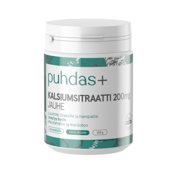 Puhdas+ Kalsiumsitraatti 200 mg 120 g
