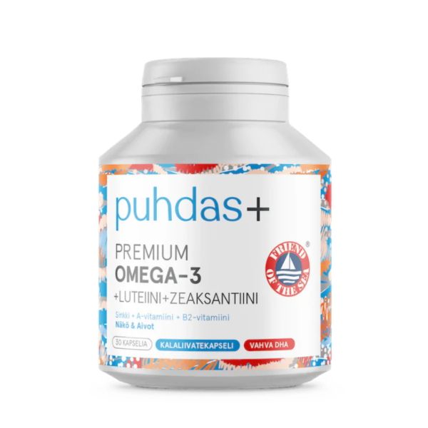 Puhdas+ Omega-3 + Luteiini + Zeaksantaani 30 kaps