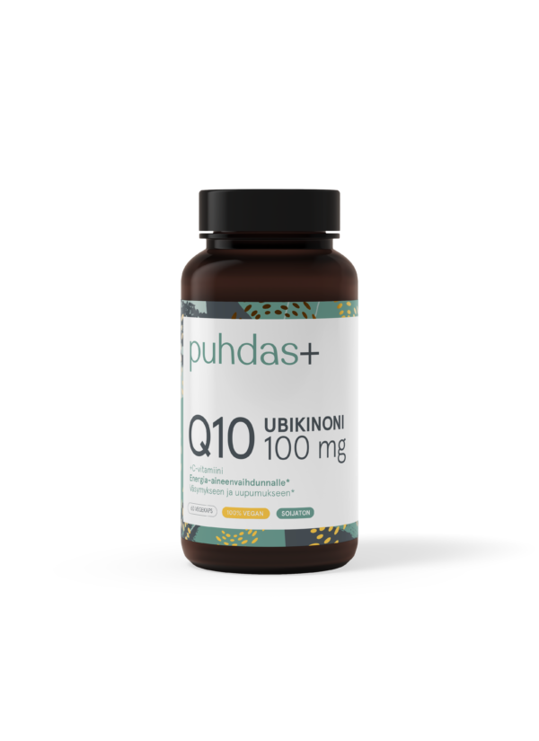 Puhdas+ Vahva Ubikinoni Q10 100 mg + C-vitamiini 60 kaps