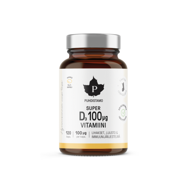 Puhdistamo Super D-vitamiini 100ug 120 kaps