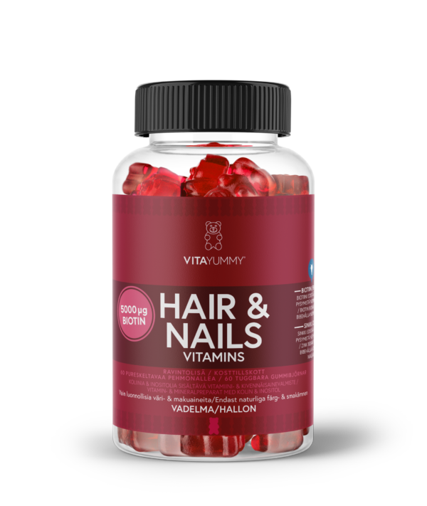 VitaYummy Hair & Nails Raspberry 60 kpl