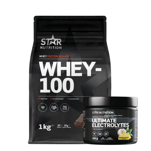 Whey-100 Heraproteiini 1 kg + Ultimate Electrolytes 300 g